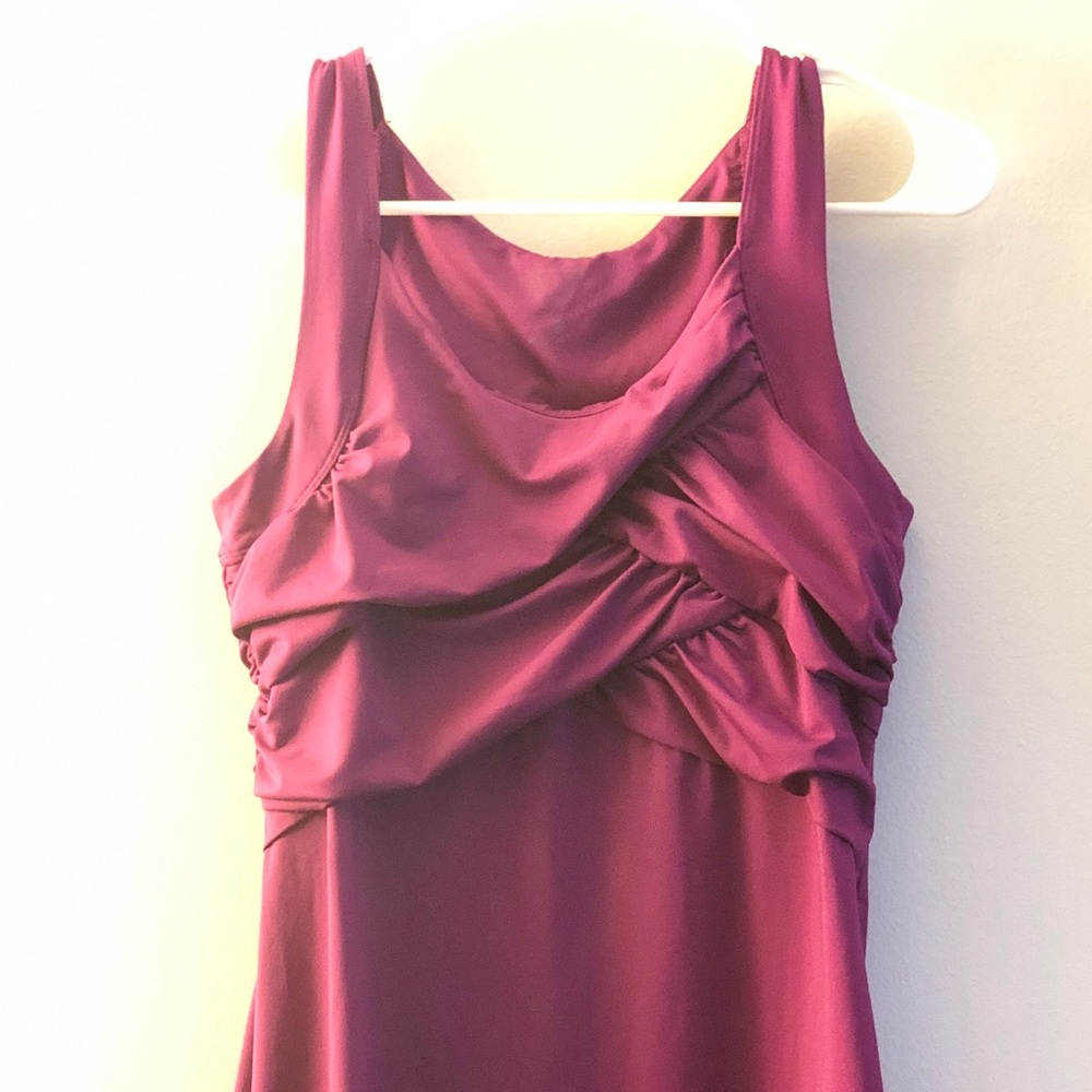 Athleta bra top Lycra tunic dress color berry S